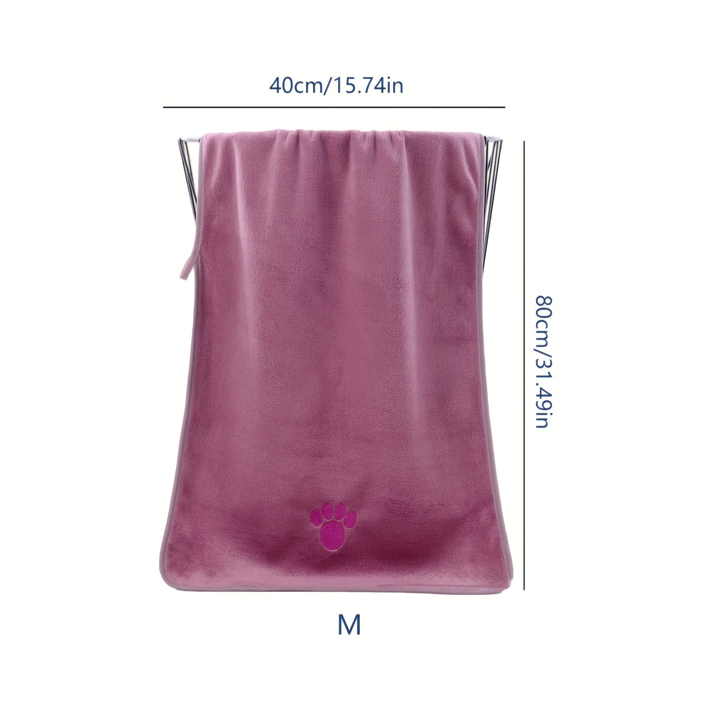1pc Super Absorbent Dog Bath Towel With Adorable Embroidery - Gentle & Stylish Cleaning Solution For Your Furry Friend