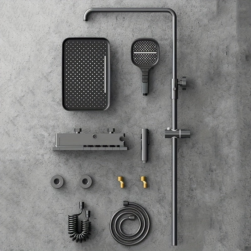 A Set of Piano Key Digital Display Shower System, Five Water Outlet Modes, Built-In Ambient Lighting, Hydropower Generation, All-Copper Body, Extra-Large Display Screen, 2025 Latest Model.