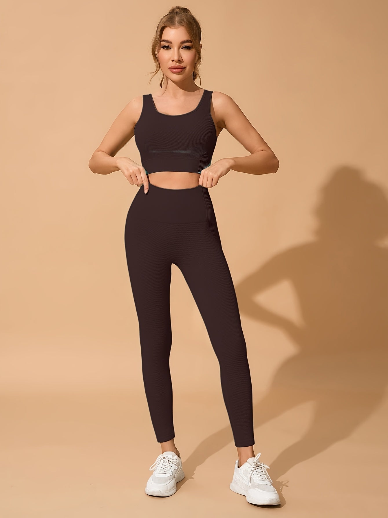 Seamless Yoga & Fitness Set - Quick-Dry, Moisture-Wicking Nylon Blend Sports Bra and Leggings for Women