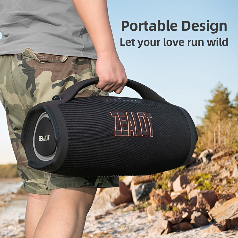ZEALOT S98 160W Power Amplifier Wireless Speaker, Outdoor Portable, IPX5, with RGB Colorful Lights, 3 Different Sound Experiences with EQ Modes, Up to 8 Hours Playback, Supports Mobile Phones, Tablets, Computers, TV. SD, USB,