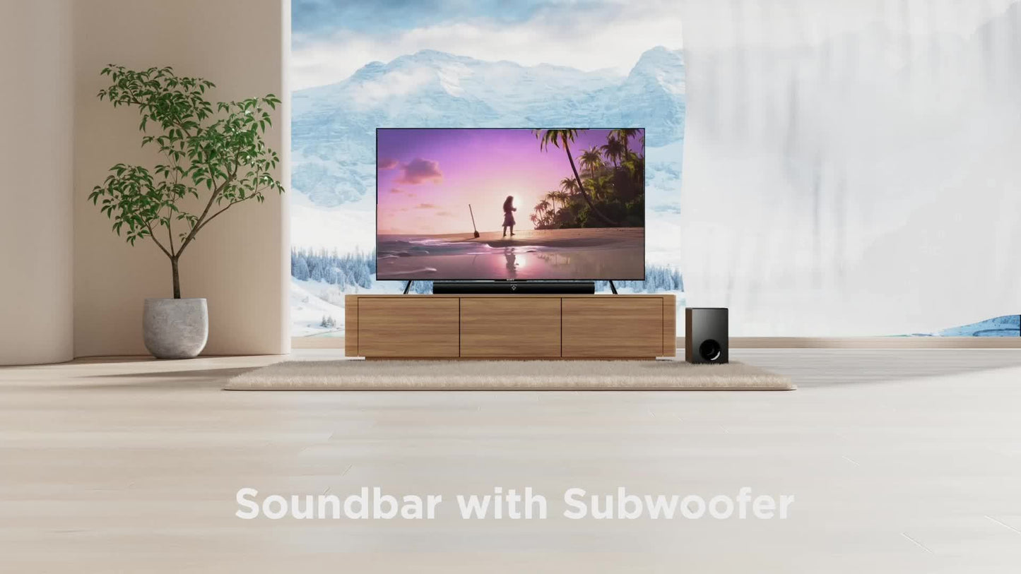 SoundBar For Smart TV, 2-in-1 Sound Bar Wireless Speaker, Deep Bass, TV Audio System With ARC/Opt/AUX For Enhanced Home Theater Sound