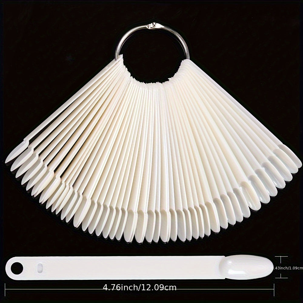 50Pcs Nail Display Tips Clear Nail Swatches Tips For Display Nail Samples Gel Polish Palette Color Chart Manicure Practicing Tools