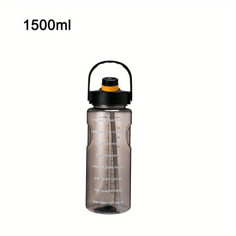 1pc, Large Clear Plastic Water Bottles - Motivational Sports Water Cups for Camping, Hiking, Fitness, and Home Kitchen - Perfect Birthday Gifts - 50.7oz/67.6oz/101.4oz