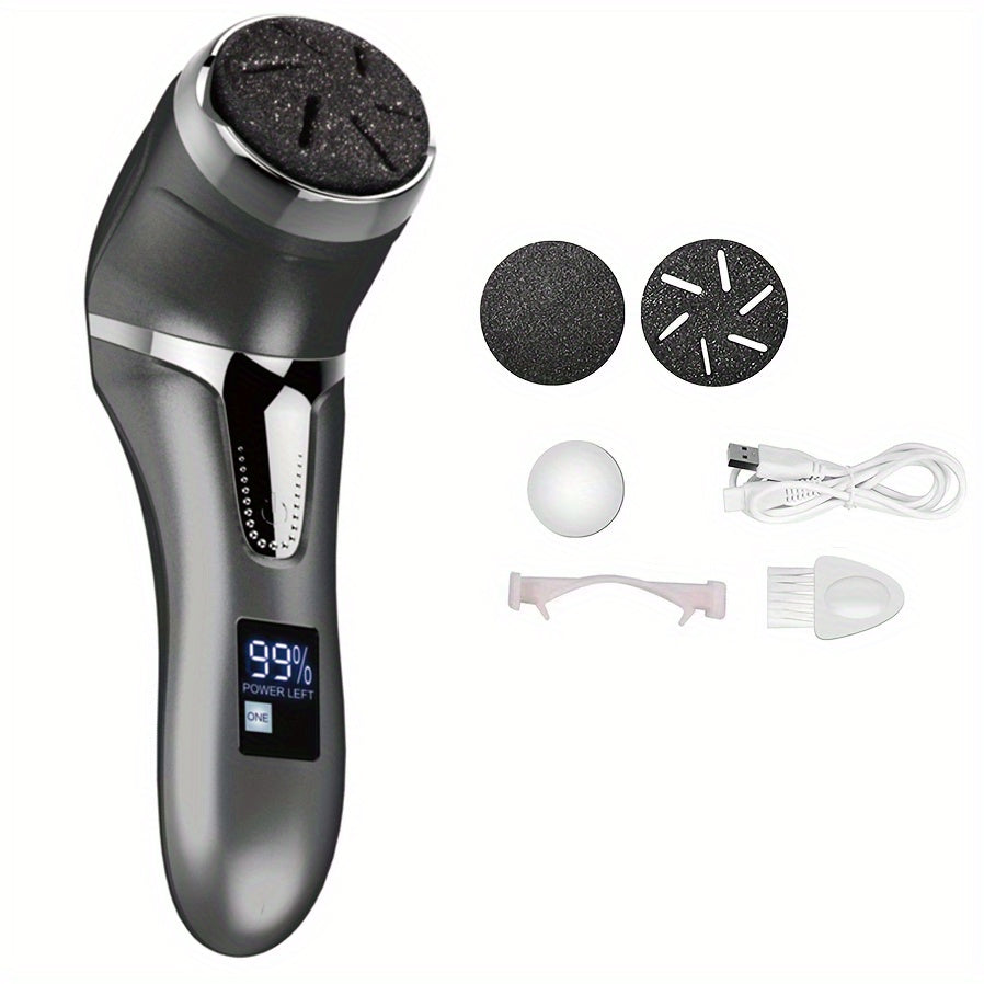 GERTZY Electric Callus Remover For Feet ( With Dander Vacuum Cleaner), Rechargeable Foot Callus Remover Pedicure Tools Foot File, Professional Foot Care Kit With 3Heads&2Speed