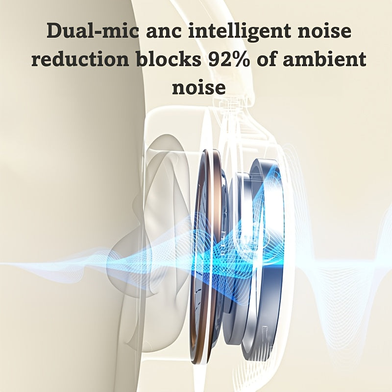 For Philips Wireless Over-Ear Headphones with ANC Noise Cancelling, 35-Hour Playtime, Foldable & Lightweight BT 5.4, USB-C Charging, High-Resolution Audio, Microphone, Heavy Bass - Ideal For Travel, Office, Mobile Phone, Comp