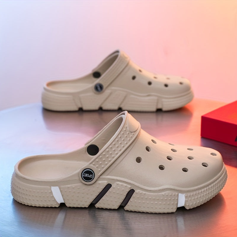 Unisex Clogs, Garden Shoes, Lightweight Non Slip Slides Slippers, Casual Hollow Out Beach Sandals, adult's footwear