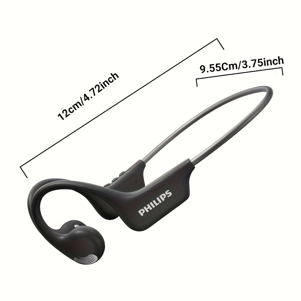 For Philips BT5.3 Wireless Headphones - Sporty Open-Back Design with Built-in Microphones, Neck Strap, Stereo Sound, USB-C Charging, Lightweight & Durable for Running, Gym, Workouts - Model TAA1708, Workout Headphones, Gym Ea