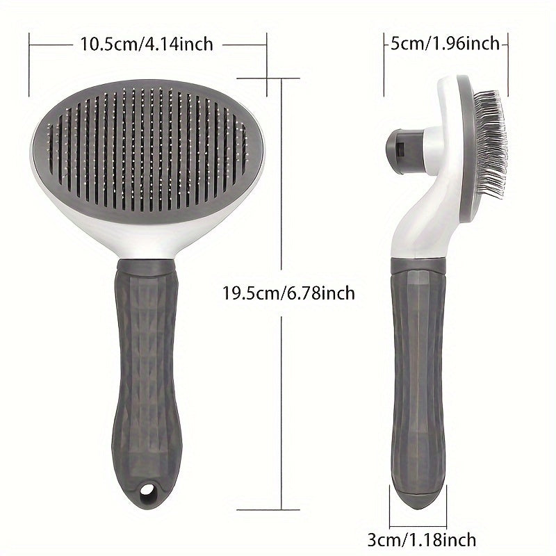 1pc Pet Grooming Brush - Efficient Hair Removal Comb for Cats & Dogs, Ergonomic Handle, Durable ABS Material, Ideal for Coat Health Maintenance, Pet Grooming Tool|Easy Grip Handle|Fine Bristle Comb, Pet Hair Remover Tool