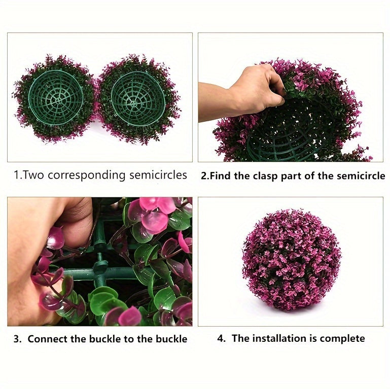 1pc Artificial Green Grass Ball, Various Sizes Of Boxwood Hanging Decorative Ball, Suitable For Family, Courtyard, Outdoor Garden, Courtyard, Wedding Party Decoration