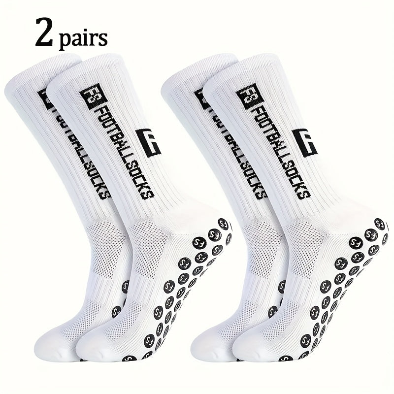 2/6/10/20 Pairs Men'S Thickened Moisture-Wicking Breathable Soccer & Basketball Training Socks - Non-Slip Grip, Cushioned Arch & Heel Support, Sweat-Resistant, Soft Elastic Athletic Socks For Outdoor Sports, Gym, Football Mat