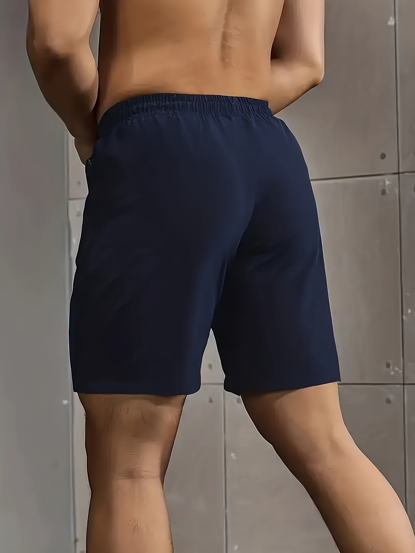 Men'S Summer Casual Shorts, New Fashion Loose Fit Sports Running Fitness 5/4 Pants, Polyester, Zipper, Print Pattern, Slight Stretch Fabric, 120g/m², Woven, with for Men
