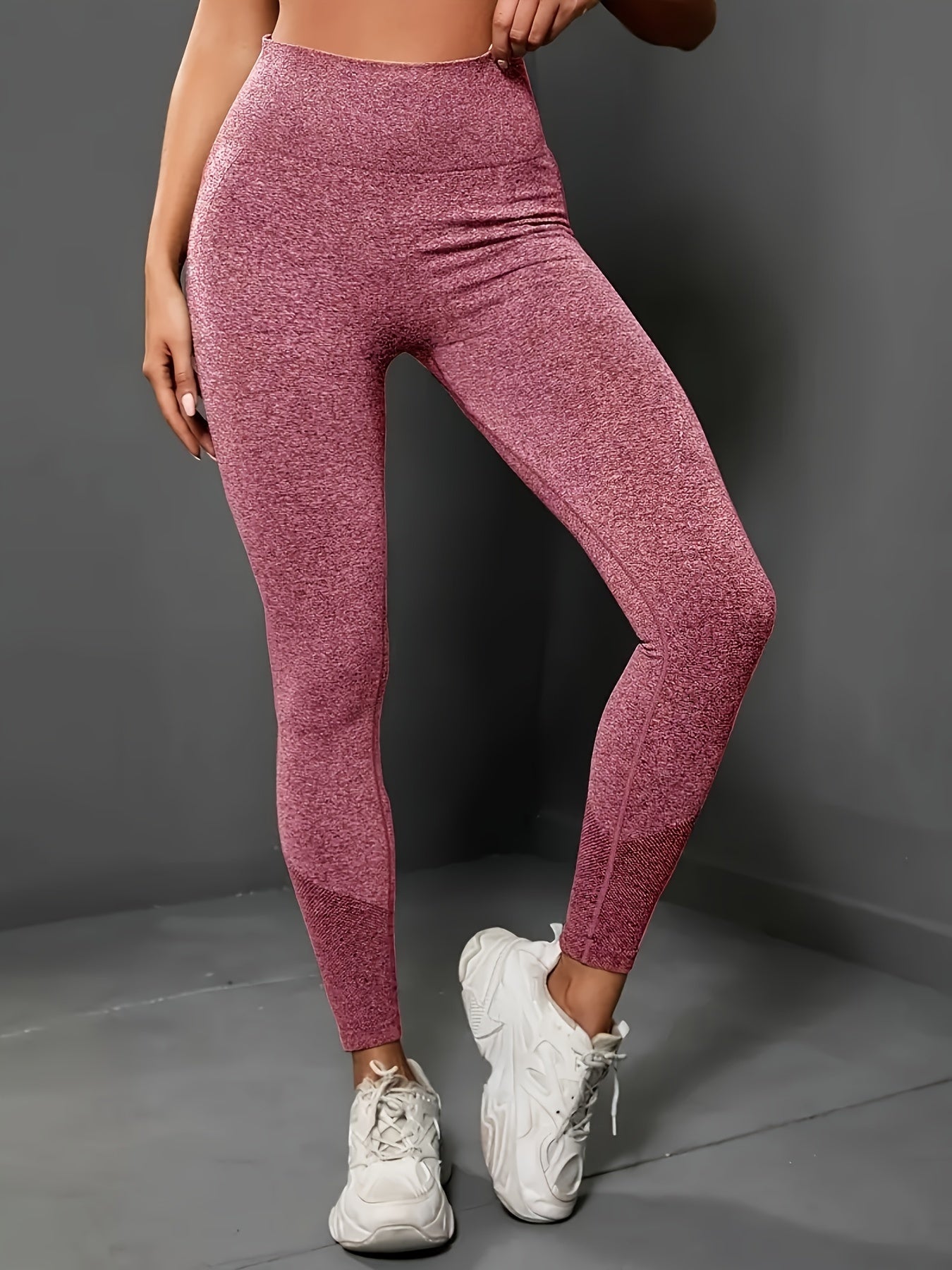 1pc Women'S High-Waist Seamless Leggings - 65% Polyamide, 25%, 10%, Quick-Dry Yoga Pants with Geometric Pattern, High-Elasticity Fabric, Waist-Cinching Design for Squat-Proof Workouts, All-Season Fitness & Casual Wear, Workou