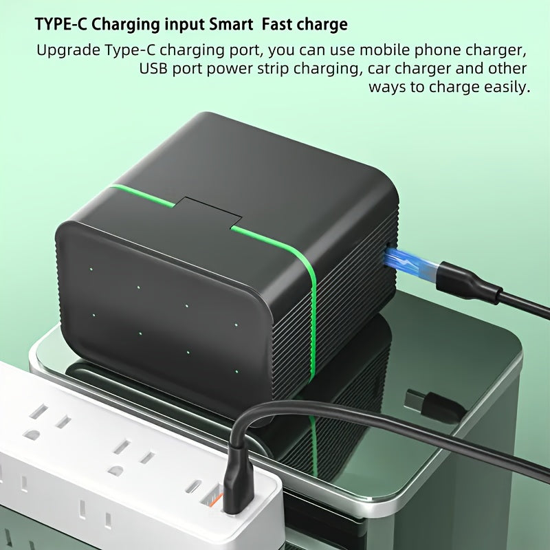 PUJIMAX 8-Pack High-Capacity 4255mWh & 1100mWh AA+AAA Lithium with 8-Slot Fast Charger - Long-Lasting Power, Over-Voltage/Over-Current/Over-Heat/Over-Temperature/Over-Voltage Protection, Compatible with Smartphones, Laptops,