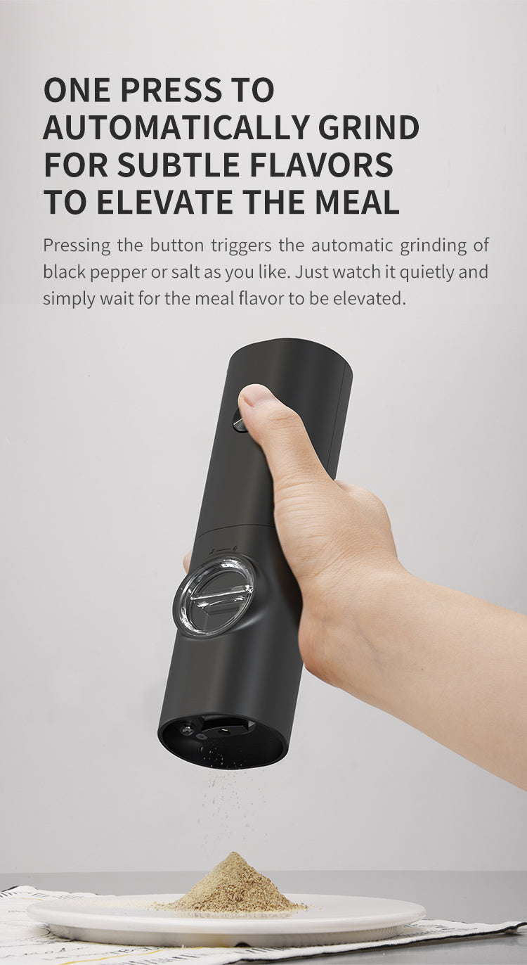 1pc Electric Salt And Pepper Grinder With Adjustable Coarseness Refillable, Pepper Mill, Battery Powered, Kitchen Automatic Grinder, Kitchen Gadgets
