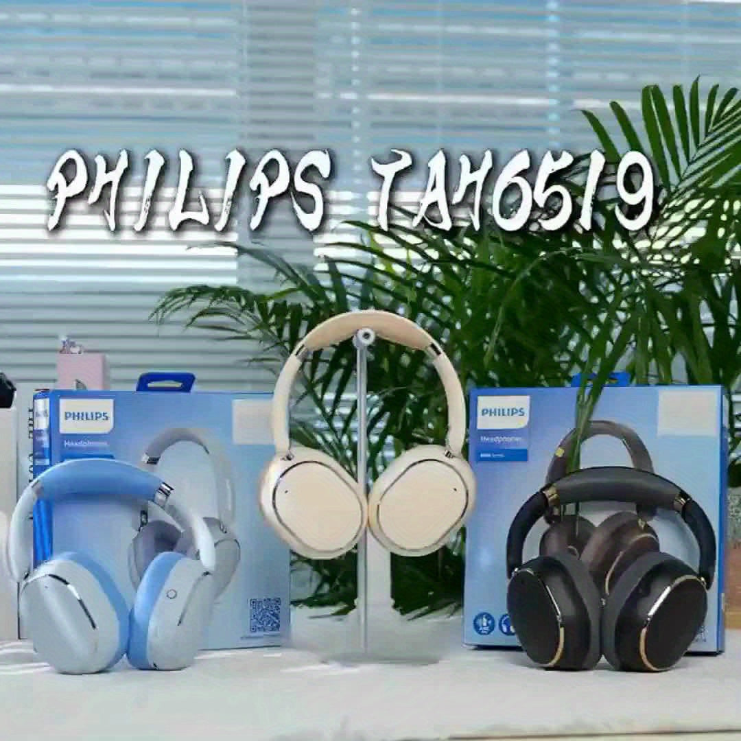 Philips Wireless Bluetooth Headphones, Over-Ear Wireless Headphones, ANC Hybrid Active Noise Cancelling Headphones, HiFi Surround Sound Over-Ear Wireless Headphones, for iPhone and Android, 80 Hours of Playtime, with Five ENC