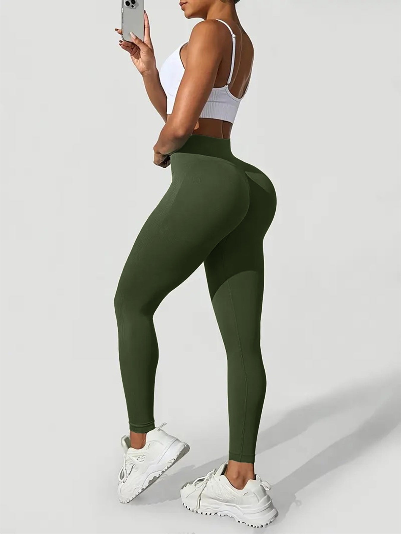 Seamless High-Waisted Yoga Pants for Women - Tummy Control Butt-Lifting 4-Way Stretch Workout Leggings, Moisture-Wicking Quick-Dry Fitness Running Gym Casual Wear, All-Season Machine Washable, Seamless Design, Durable Legging