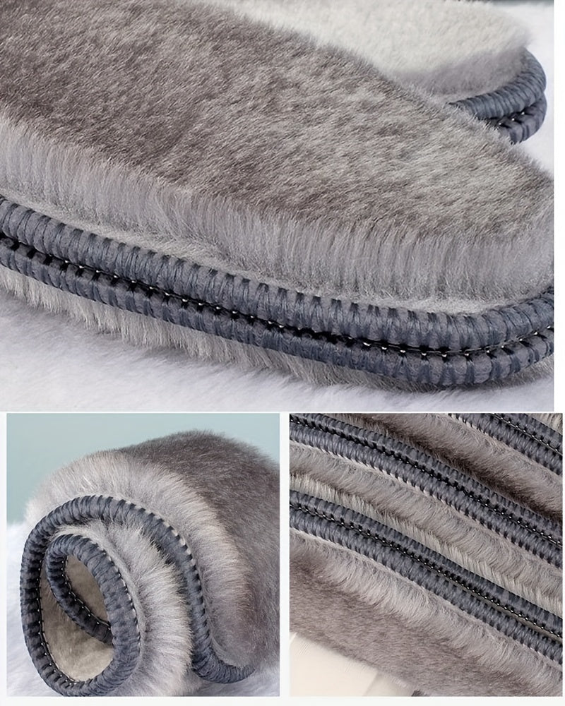 1 Pair of Plush Thermal Felt Insoles for Men & Women - Ultra-Warm, Breathable Winter Shoe Inserts with Faux Rabbit Fur, Sizes 35-45/3.5-9.5, Perfect for Snow Boots, Winter Boots