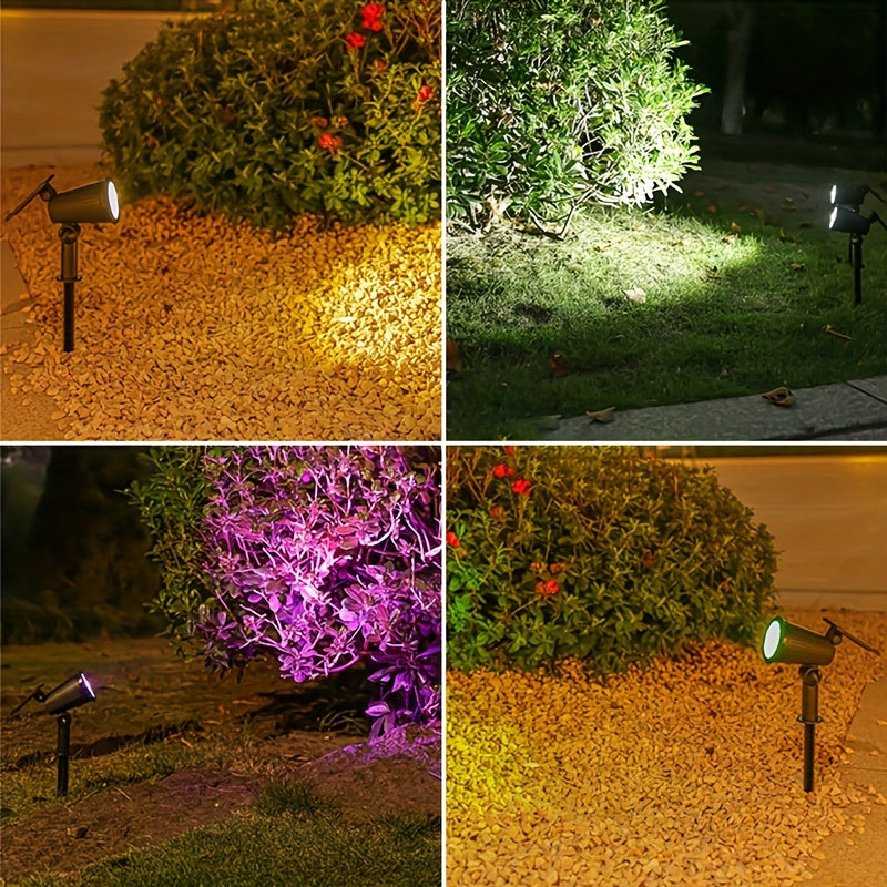 Solar Spot Lights Outdoor, Adjustable Auto On/Off Flag Pole Lights, Landscape LED Lighting Ground Light for Garden Pool Tree Pond and Yard