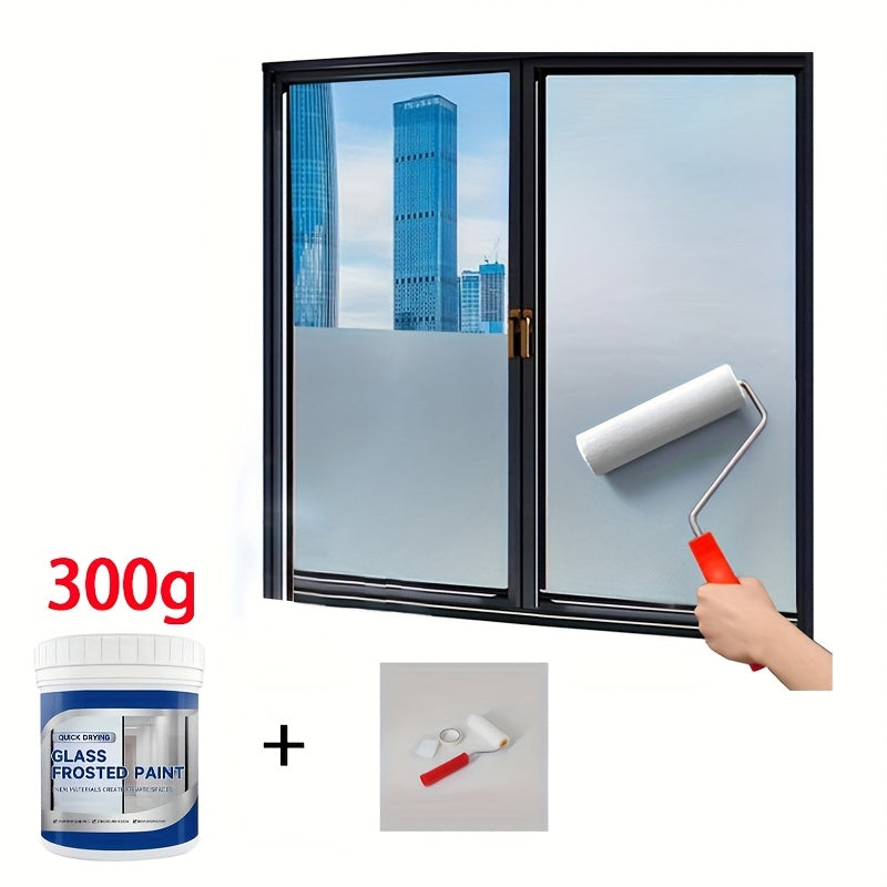300/500g Matte Frosted Glass Paint - Waterproof, Privacy-Proof, Quick-Drying, Easy to Apply. Suitable for Bathroom and Window Glass, This Special Frosted Film Protects Privacy with a Blurred Effect, Water-Resistant Coating, B