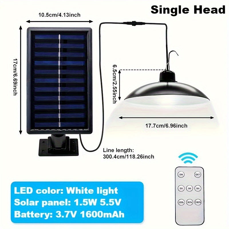 1pc Staaricc Solar-powered Pendant Light With 2 Solar LED Light Bulbs, Suitable For Indoor And Outdoor Use, With Remote Control, Ideal For Wall, Corridor, Shed, Barn, Garage, Garden, And Terrace Lighting