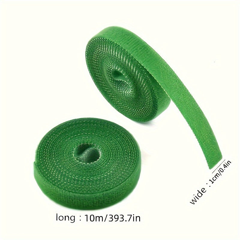 10-Meter Roll of Super Strong Adhesive Nylon Cable Ties - Reusable, Durable Straps for Garden Plant Bundling & Data Cord Management