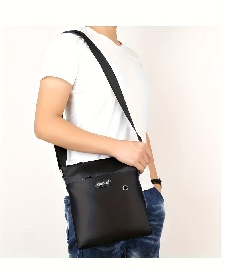 TMOOS Men'S Oxford Fabric Crossbody - Navy & Adjustable Strap, Golden-Tone Hardware, Zipper Closure, Lining, Casual Business Backpack for Everyday Use
