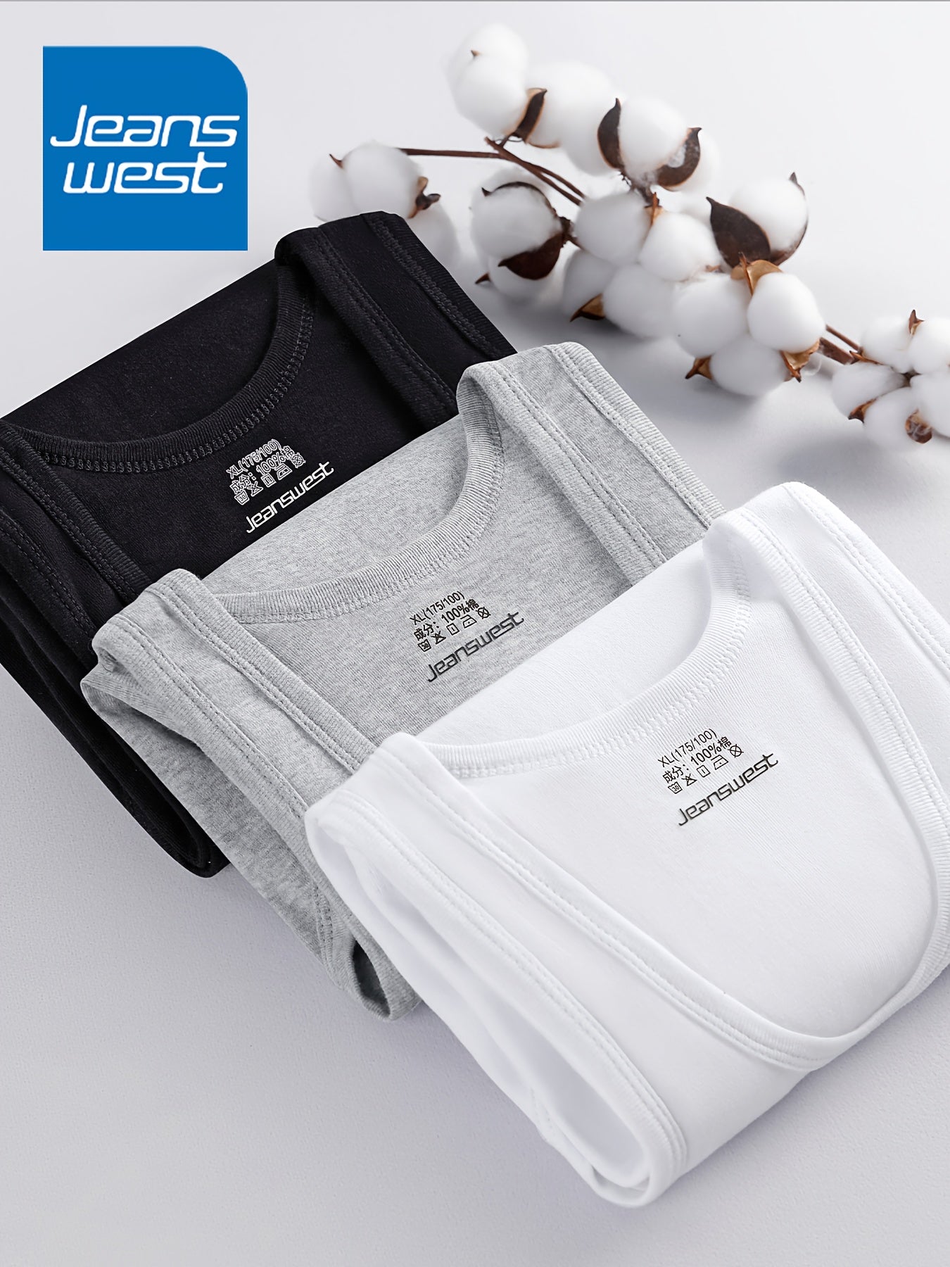 JEANSWEST 5pcs Men'S Tank Tops - Slim Fit Solid Color V-Neck T-Shirts, Breathable Stretch Fabric, Casual & Comfortable for Casual Attire, Solid Color Tank Tops | Vneck Tank Tops | Stretchy Fabric