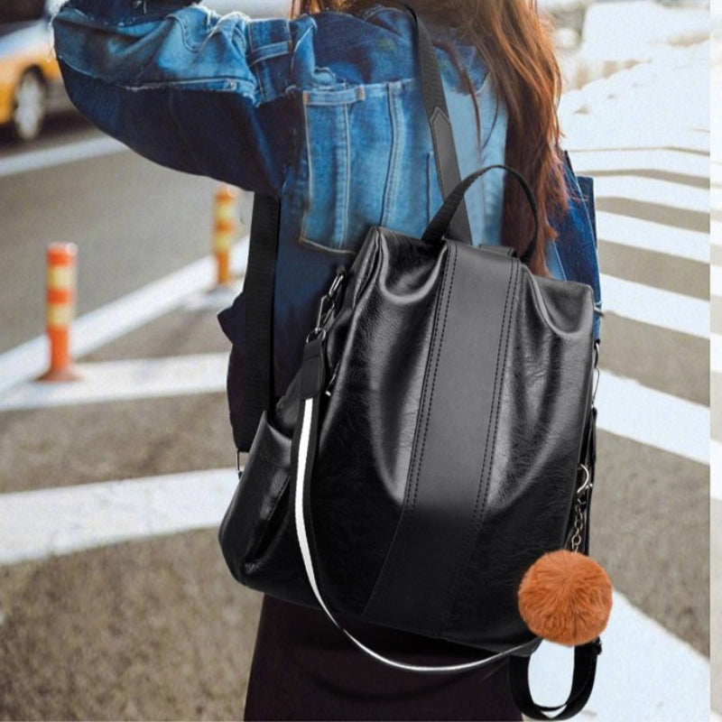Women's Synthetic Leather Backpack Anti-Theft Large Capacity Bookbag with Adjustable Padded Shoulder Straps, Golden-Tone Hardware (Burgundy/Love-Themed) - Elegant Synthetic Leather Handbag for Travel,, College, Gift for Wife/
