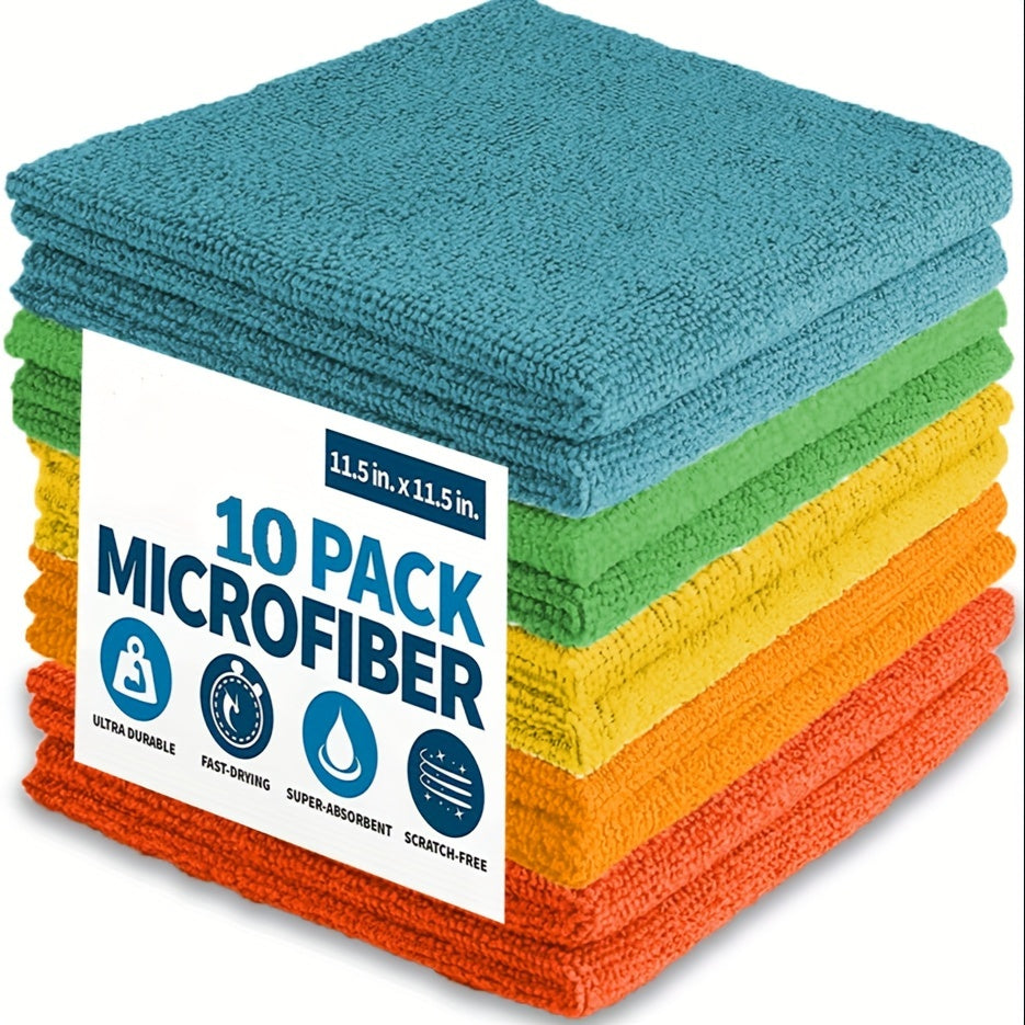 5/10pcs, Microfiber Cleaning Cloth, Cleaning Towels For Housekeeping, Reusable And Lint Free Cloth Towels, Home Kitchen Supplies, Random Color