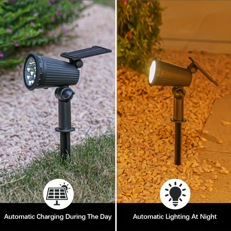 Solar Spot Lights Outdoor, Adjustable Auto On/Off Flag Pole Lights, Landscape LED Lighting Ground Light for Garden Pool Tree Pond and Yard