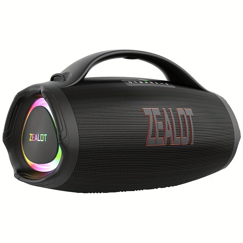 ZEALOT S98 160W Power Amplifier Wireless Speaker, Outdoor Portable, IPX5, with RGB Colorful Lights, 3 Different Sound Experiences with EQ Modes, Up to 8 Hours Playback, Supports Mobile Phones, Tablets, Computers, TV. SD, USB,