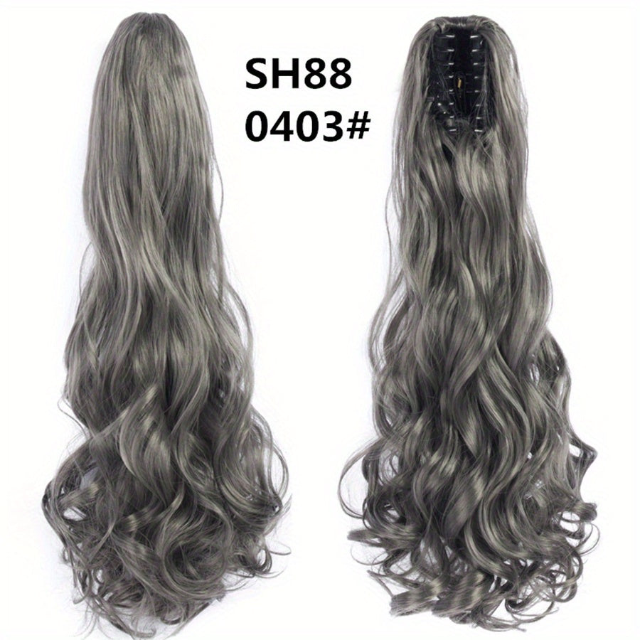 Long Wavy Ponytail Extensions - 55.88 cm Claw Clip In Synthetic Hair Piece For Women - Add Volume And Style To Your Hair Halloween Christmas