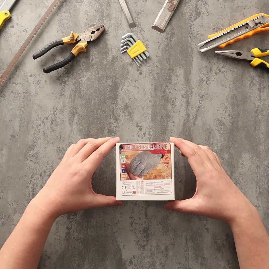 Cut-Resistant Stainless Steel Chainmail Glove | ANSI A9 Certified | Adjustable Buckle Closure | Ideal for Chefs, Butchers & Fish Filleting | Durable Metal Mesh Design | Enhanced Safety for Kitchen Use, Fish Filleting Glove |