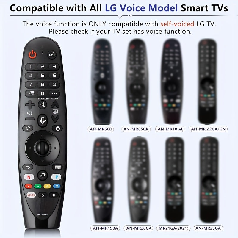 Voice Magic Replacement for LG-Smart-TV-Remote, AN-MR20GA for LG Smart TV Magic Remote, with Voice Recognition and Pointer Function, Voicecontrolled Remote, Smart Home Device, Sleek Remote Design, Modern Tv Controller, Reliab