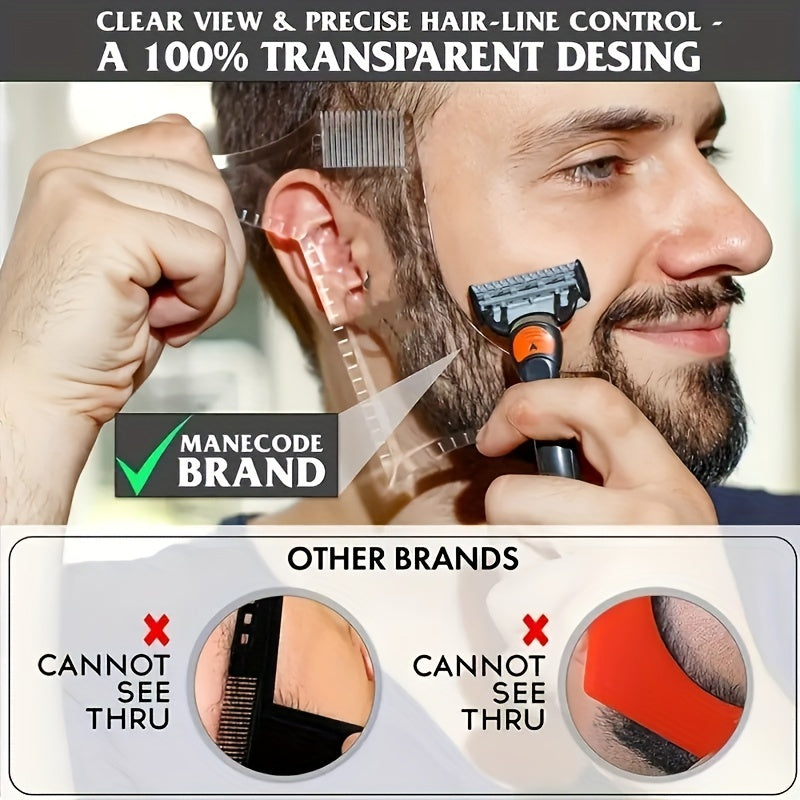 1pc Beard Ruler, Beard Styling Tool, Beard Styling Comb, Beard Template Styling Comb Father's Day Gift