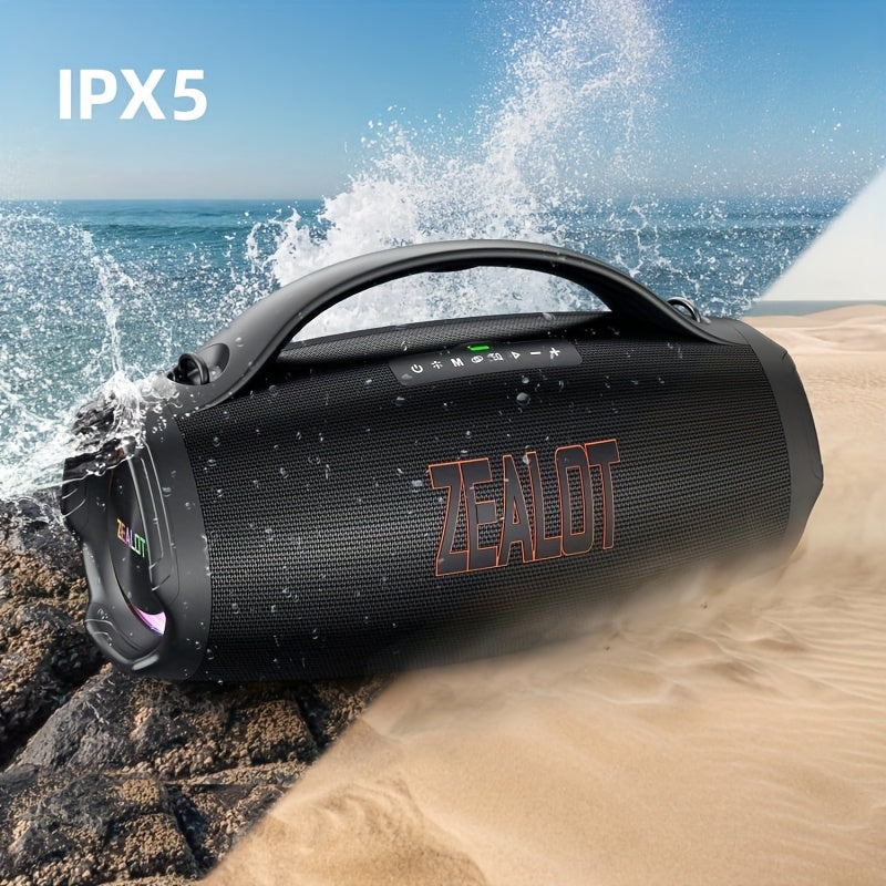 ZEALOT S98 160W Power Amplifier Wireless Speaker, Outdoor Portable, IPX5, with RGB Colorful Lights, 3 Different Sound Experiences with EQ Modes, Up to 8 Hours Playback, Supports Mobile Phones, Tablets, Computers, TV. SD, USB,