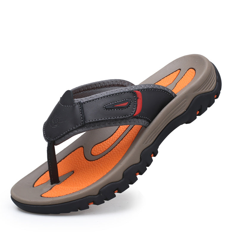 Men's & Unisex Slip-On - Adjustable Strap & Buckle Closure, Non-Slip Tread Sole, Brown/Orange/Black/Grey - Lightweight Cushioned Beach Shoes for Poolside, Casual, Vacation - Comfortable Indoor/ Slippers, Mules For Men, Indoor