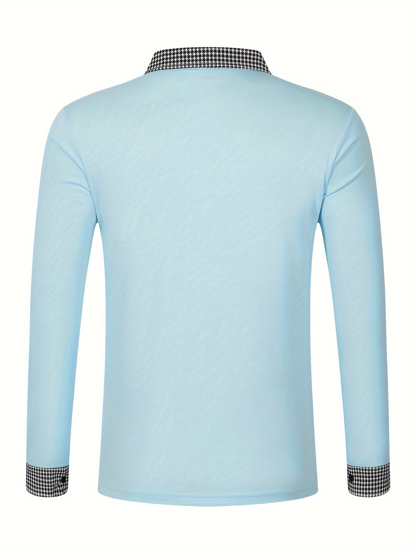 Men's Casual V-Neck Long Sleeve Rugby Shirt For Spring Autumn, Men's Clothing