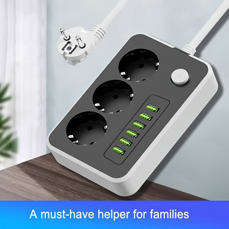 The New Multifunctional Power Board/socket For 2024, With One Power Board Equipped With (3AC+6USB-A), One Main Switch, And A 1.5 Meter Long Power Extension Wire, Is Designed For Various Usage Scenarios Such As Home, Office, K