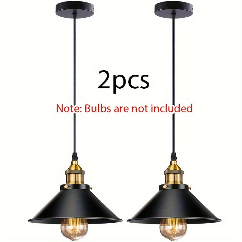 1/2pcs Industrial Pendant Light E27 Base Vintage Retro Pendant Light Fixtures Home Kitchen Lighting Bar Lights Hanging
