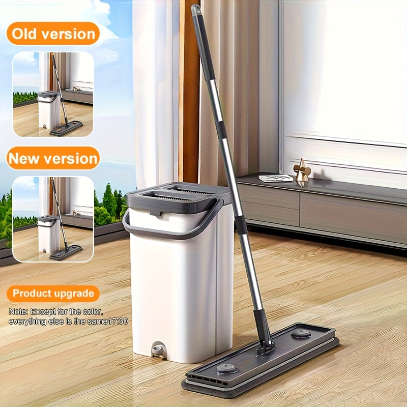 Joybos Flat Floor Mop and Bucket Set with Self-Cleaning System - Manual Squeeze Mop for Home and Office Use, ABS Material, Multisurface for Living Room, Bathroom, Kitchen, Glass Floors - No Electricity Needed