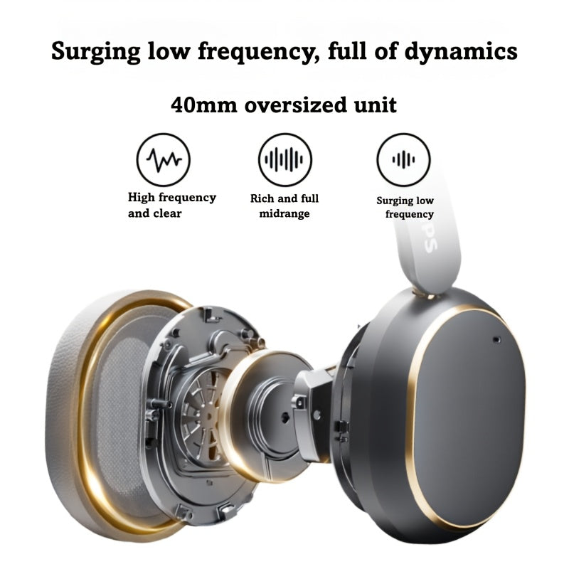 Philips Wireless Bluetooth Headphones, Over-Ear Wireless Headphones, ANC Hybrid Active Noise Cancelling Headphones, HiFi Surround Sound Over-Ear Wireless Headphones, for iPhone and Android, 80 Hours of Playtime, with Five ENC