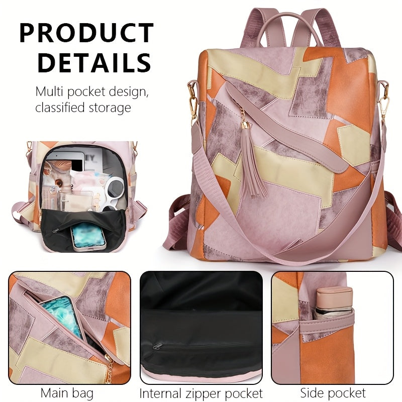 Women's Large Capacity Backpack - Anti-Theft Backpack with Zipper Closure, Adjustable Shoulder & Strap, Tassel Accent - for Travel, Work,, Everyday Commute - Secure Laptop compartment - Black Backpack for Women, Backpack for