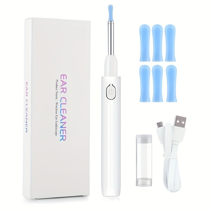 Rechargeable Ear Wax Remover Kit, Wireless Otoscope Earwax Removal Tool 1080P HD WiFi Ear Endoscope With LED Light, 3.5mm Visual Ear Scope Camera Safe Ear Pick Ear Cleaning Endoscope Kit For Adults & Pets