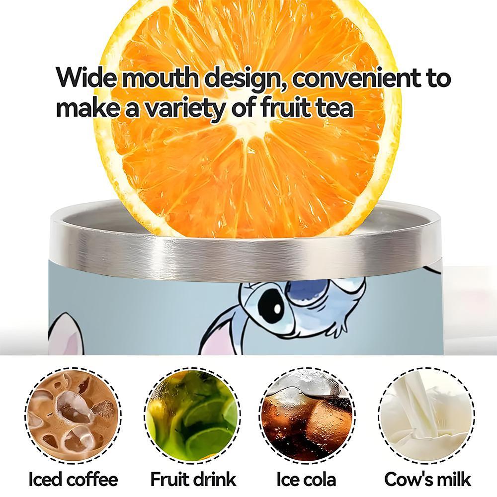 1pc Stitch 40oz Stainless Steel Tumbler with Lid and Straw, Leak Proof Vacuum Insulated Travel Mug, BPA Free, Hand Wash Only, Round Shape, Ideal for Valentine's Day, Easter, Mother's & Father's Day Gifts