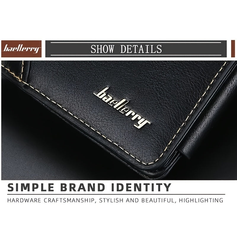 1pc Men's Short Multi-Card Slots Three-fold Zipper Coin Pocket Wallet Fashion Thin Card Bag Give Gifts To Men On Valentine's Day