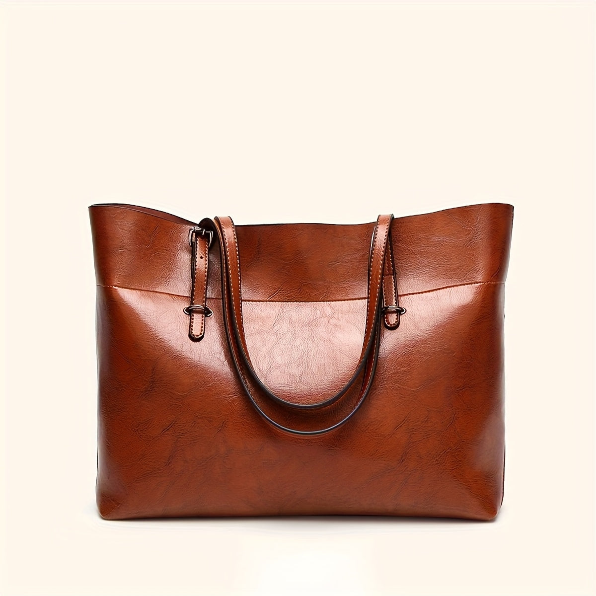 Women's Tote Bag with Adjustable Shoulder Strap - Elegant Brown, Zipper Closure, Wrist Strap - Spacious Work, Travel, Everyday Handbag - Durable Women's Purse, Versatile Carryall, Sophisticated Design, Highquality Finish, Fas
