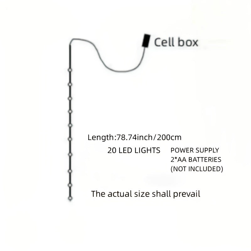 2m/6.56ft 20 LED Green Leaf String Lights Garden Lights, New Year Decorations String Lights, Wedding Thanksgiving Christmas Decoration String Lights (Batteries Not Included)