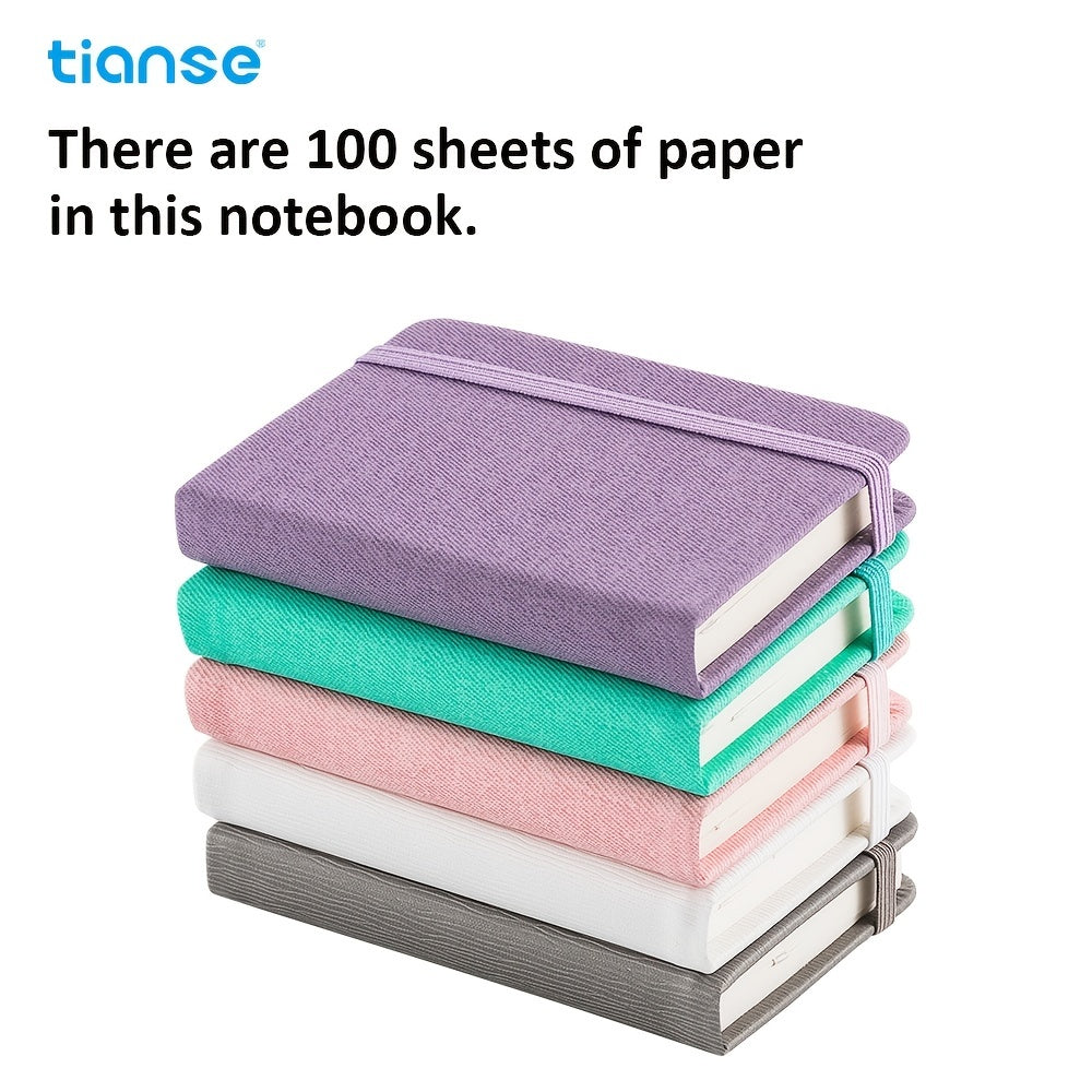 1pc TIANSE A7 Lined Pocket Journal Notebook, 100 Pages, Small, 3.15 Inches X 4.33 Inches - 100 Gsm Thick Paper, Hardcover