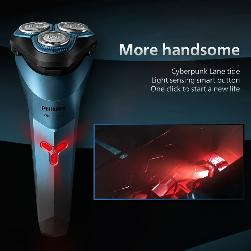 Philips Series 2000 Electric Shaver S2313 PowerCut Blade Four-dimensional Floating Design Air Cushion Shaving Head Low Friction Comfort Ring IPX7 Waterproof Dry and Wet Dual Shave Ergonomic Design Wind Speed Cutting System US